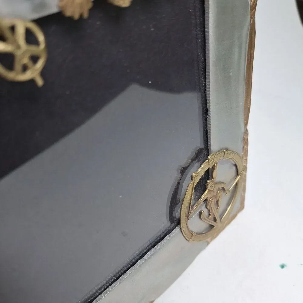 Munafo Silver Pewter Gold Tone Photo Frame 3D Signed 5.5x7.5